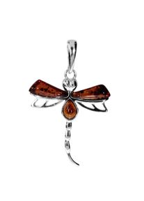 OSTSEE-SCHMUCK Damen Ketten-Anhänger "OSTSEE-SCHMUCK Anhänger Libelle Anhänger Libelle", 40 x 25mm, Silber 925 (Sterlingsilber), 2.2 g, weiß, Silber