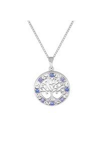 ZEEme Damen Kette mit Anhänger "Silber 925 rhodiniert mit Lebensbaum-Motiv und Zirkonia-Steinen", 42/45cm, Silber 925 (Sterlingsilber), L: 45cm B: