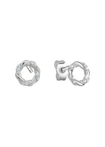 Vivance Damen Paar Ohrstecker "925/- Sterling Silber rhodiniert glanz Zirkonia", ONE-SIZE, Silber 925 (Sterlingsilber), weiß, Silber 925