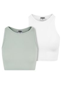 Urban Classics Herren Muskelshirt "Urban Classics Damen Ladies Cropped Rib Top 2-Pack", grün, casual, Gr. XL, unifarben, 97% Baumwolle, 3% Elasthan,