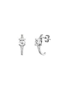 JULIE JULSEN Damen Paar Ohrstecker "925 Silber rhodiniert Zirkonia weiß", ONE-SIZE, Silber 925 (Sterlingsilber), weiß, Silber 925 (Sterlingsilber),