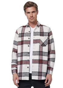 Rusty Neal Herren Langarmhemd, weiß, casual, Gr. XXL, kariert, 65% Polyacryl, 20% Polyester, 15% Baumwolle, Hemden, im trendigen Holzfäller-Look