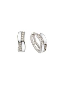 Vivance Damen Paar Creolen "925/- Sterling Silber Zirkonia", ONE-SIZE, Silber 925 (Sterlingsilber), weiß, Silber 925 (Sterlingsilber), Ohrringe