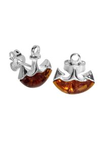 OSTSEE-SCHMUCK Damen Paar Ohrstecker "OSTSEE-SCHMUCK Ohrstecker Anker Ohrstecker Anker", 12 x 12mm, Silber 925 (Sterlingsilber), weiß, Silber 925