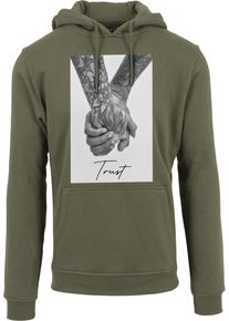 MisterTee Herren Sweatshirt "MisterTee Herren Trust 2.0 Hoody", grün, Gr. S, bedruckt, 65% Baumwolle, 35% Polyester, Sweatshirts