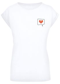 Merchcode Herren T-Shirt "Merchcode Damen Ladies Heartbreak Extended Shoulder Tee", weiß, casual, Gr. L, unifarben, 100% Baumwolle, Shirts