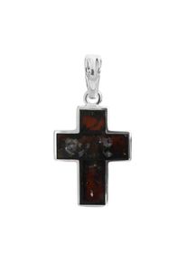 OSTSEE-SCHMUCK Damen Ketten-Anhänger "OSTSEE-SCHMUCK Anhänger Kreuz 24 x 19 mm", 37 x 19mm, Silber 925 (Sterlingsilber), 4.2 g, weiß, Silber 925