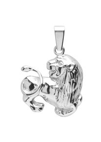 OSTSEE-SCHMUCK Damen Ketten-Anhänger "OSTSEE-SCHMUCK Anhänger Tierkreiszeichen Löwe", 25 x 17mm, Silber 925 (Sterlingsilber), 2.8 g, weiß, Silber 925