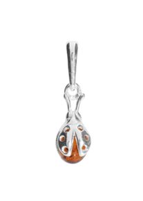 OSTSEE-SCHMUCK Damen Ketten-Anhänger "OSTSEE-SCHMUCK Anhänger Marienkäfer Anhänger Marienkäfer", 23 x 6mm, Silber 925 (Sterlingsilber), 0.9 g, weiß,