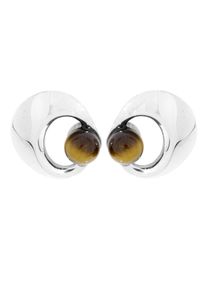 OSTSEE-SCHMUCK Damen Paar Ohrstecker "OSTSEE-SCHMUCK Ohrstecker Lilian Ohrstecker Lilian", 17 x 15mm, Silber 925 (Sterlingsilber), weiß, Silber 925