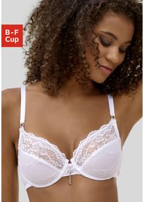 Lascana Damen Bügel-BH, Gr. 95, weiß, Microtouch, Spitze, Obermaterial: 88% Polyamid, 12% Elasthan, feminin, BHs, mit extravagantem