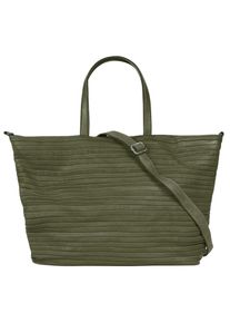 Samantha Look Damen Shopper, grün, Leder, unifarben, leicht glänzend, Taschen, echt Leder, Made in Italy
