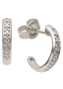 Firetti Damen Paar Creolen "Schmuck Geschenk Gold 333 Eternity", 0,02 ct P2 = erkennbare Einschlüsse, Weißgold 333-Diamanten, weiß, Weißgold 333,