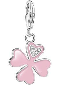 Thomas Sabo Damen Charm-Einhänger "Kleeblatt Silber, 2022-041-9", weiß, Silber 925 (Sterlingsilber), Charms, mit Zirkonia (synth.)