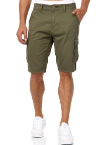 INDICODE Herren Cargoshorts "INMonroe", grün, modisch, Gr. XL, unifarben, Web, Obermaterial: 100% Baumwolle, Hosen
