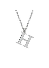 Diamonds by Ellen K. Damen Kette mit Anhänger "Silber 925 mit 1x Diamant 0,008ct. Buchstabe H", 45 + 3cm, 0,008 ct, Silber 925 (Sterlingsilber), L: 48cm B: 12.0mm, weiß,