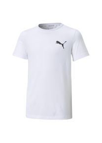 Puma Kinder T-Shirt "ACTIVE SMALL LOGO TEE B", weiß, sportlich, Gr. 128, unifarben, Jersey, Obermaterial: 100% Polyester, Shirts