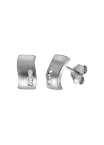 Vivance Damen Paar Ohrstecker "925 Silber rhodiniert 6x Zirkonia", ONE-SIZE, Silber 925 (Sterlingsilber), weiß, Silber 925 (Sterlingsilber), Ohrringe