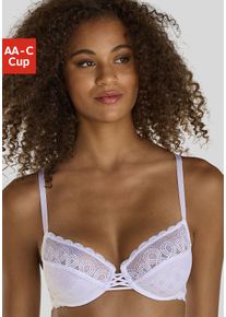 Lascana Damen Bügel-BH, Gr. 70, weiß, Microtouch, Spitze, Obermaterial: 89% Polyamid, 11% Elasthan, feminin, BHs, mit dezent transparenter Spitze,