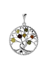 OSTSEE-SCHMUCK Damen Ketten-Anhänger "OSTSEE-SCHMUCK Anhänger Lebensbaum 30 mm", 42 x 30mm, Silber 925 (Sterlingsilber), 5 g, weiß, Silber 925