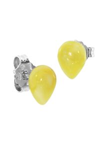 OSTSEE-SCHMUCK Damen Paar Ohrstecker "OSTSEE-SCHMUCK Ohrstecker Klassisch 9 x 6 mm", 9 x 6mm, Silber 925 (Sterlingsilber), weiß, Silber 925