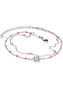 JULIE JULSEN Damen Fußkette "Edelstahl rhodiniert", 22 + 5cm, Edelstahl, weiß, Edelstahl, Fußkettchen