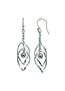 Vivance Damen Paar Ohrhänger "925 Silber beweglich", ONE-SIZE, Silber 925 (Sterlingsilber), weiß, Silber 925 (Sterlingsilber), Ohrringe