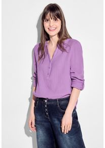 Cecil Damen Langarmbluse, lila, casual, Gr. XXL, unifarben, Web, 100% Baumwolle, Blusen, aus reiner Baumwolle