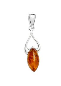 OSTSEE-SCHMUCK Damen Ketten-Anhänger "OSTSEE-SCHMUCK Anhänger Charlotte Anhänger Charlotte", 40 x 11mm, Silber 925 (Sterlingsilber), 3.0 g, weiß,