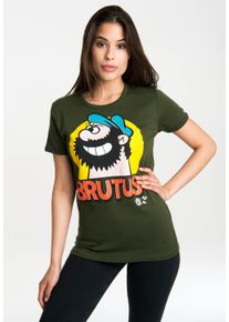 logoshirt Damen T-Shirt "Brutus - Pop Art", grün, casual, Gr. XS, bedruckt, 100% Baumwolle, Shirts, mit lizenziertem Originaldesign