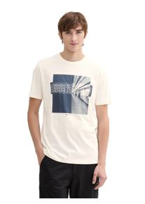 Herren Print-Shirt, weiß, casual, Gr. XL, Tom Tailor Denim, bedruckt, Jersey, Obermaterial: 100% Baumwolle, Shirts, mit Frontprint