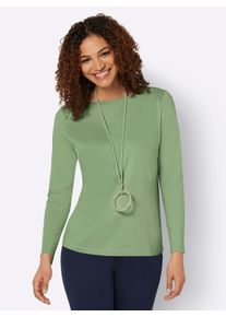 Casual Looks Damen Langarmshirt "Shirt", grün, Gr. 36, unifarben, 50% Baumwolle, 50% Modal, Shirts