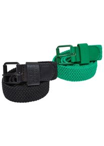 Urban Classics Damen Hüftgürtel "Urban Classics Unisex Elastic Belt Set Kids", grün, Gr. S, 100% Polyester, Gürtel