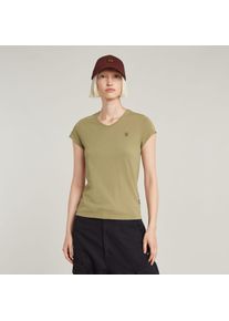 G-Star Raw G-STAR Damen V-Shirt "Eyben", grün, Gr. L, unifarben, Jersey, Obermaterial: 100% Baumwolle, Shirts