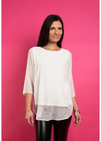 Seidel Moden Damen Langarmbluse, weiß, casual, Gr. 40, unifarben, Web, Obermaterial: 100% Polyester. Obermaterial 2: 95% Viskose, 5% Elasthan,