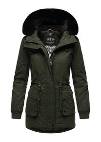 Marikoo Damen Wintermantel "Olessaa", grün, sportlich, Gr. XS, Obermaterial: 100% Baumwolle, Futter: 100% Polyester, Wattierung: 100% Polyester,
