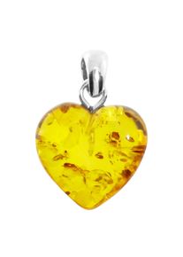 OSTSEE-SCHMUCK Damen Ketten-Anhänger "OSTSEE-SCHMUCK Anhänger Herz - 15mm Anhänger Herz - 15mm", 24 x 18mm, Bernstein, 1.5 g, weiß, Bernstein,