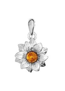 OSTSEE-SCHMUCK Damen Ketten-Anhänger "OSTSEE-SCHMUCK Anhänger Blüte Anhänger Blüte", 26 x 15mm, Silber 925 (Sterlingsilber), 1.9 g, weiß, Silber 925