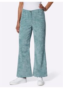 Classic Basics Damen Cordhose, grün, Gr. 38, unifarben, 85% Polyester, 12% Polyamid, 3% Elasthan, Hosen