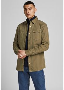 Jack & Jones JACK & JONES Herren Jeanshemd "SHERIDAN SHIRT", grün, Gr. S, Web, Obermaterial: 100% Baumwolle, Hemden