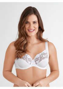 Felina Damen Bügel-BH "Moments", Gr. 75, weiß, Spitze, Obermaterial: 79% Polyamid, 15% Polyester, 6% Elasthan, unifarben, gemustert, feminin, BHs,