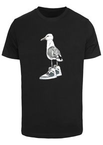 MisterTee Herren T-Shirt "MisterTee Herren Seagull Sneakers Tee", schwarz, casual, Gr. S, unifarben, 100% Baumwolle, Shirts