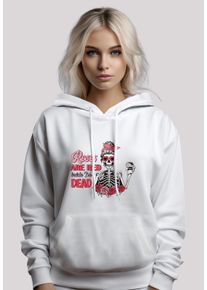 F4NT4STIC Damen Kapuzenpullover "Anti Valentinstag Roses are red", weiß, casual, Gr. L, Obermaterial: 65% Baumwolle, 35% Polyester, Pullover, Premium