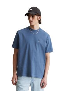 Marc O'Polo Herren T-Shirt "aus reiner Bio-Baumwolle"cerulean blau, Gr. XXL, MARC O'POLO DENIM, unifarben, Obermaterial: 100% Baumwolle, Shirts