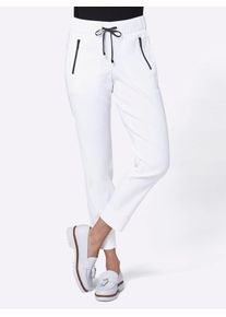 Stehmann Damen Jerseyhose, weiß, Gr. 18, unifarben, 78% Lyocell, 18% Polyamid, 4% Elasthan, Hosen