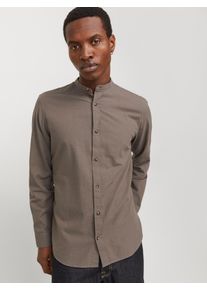 Jack & Jones JACK & JONES Herren Langarmhemd "JJESUMMER BAND SHIRT LS SN", grün, modisch, Gr. XL, unifarben, Web, Obermaterial: 83% Baumwolle, 17% Leinen, Hemden,