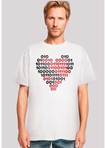 F4NT4STIC Herren T-Shirt "I love you Binary Code Herz", weiß, casual, Gr. S, Obermaterial: 100% Baumwolle, Shirts, Premium Qualität