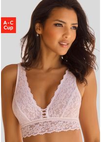 Vivance Damen Bralette-BH, Gr. 85, weiß, Spitze, Obermaterial: 86% Polyamid, 14% Elasthan, feminin, BHs, ohne Bügel, rundherum aus floraler Spitze,