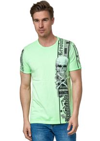 Rusty Neal Herren T-Shirt, grün, casual, Gr. S, bedruckt, 100% Baumwolle, Shirts, im verwaschenen Look