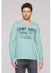 CAMP DAVID Herren Rundhalsshirt, grün, casual, Gr. XXXL, bedruckt, bestickt, Material: 100% Baumwolle, Shirts, aus Baumwolle